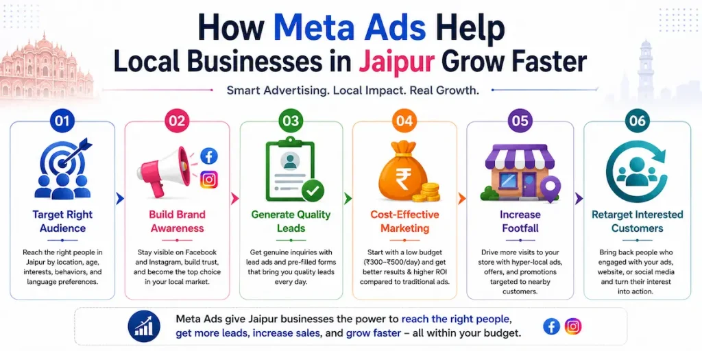 How Meta Ads Help Local Businesses in Jaipur Grow Faster Through Audience Targeting, Brand Awareness, Lead Generation, and Customer Retargeting